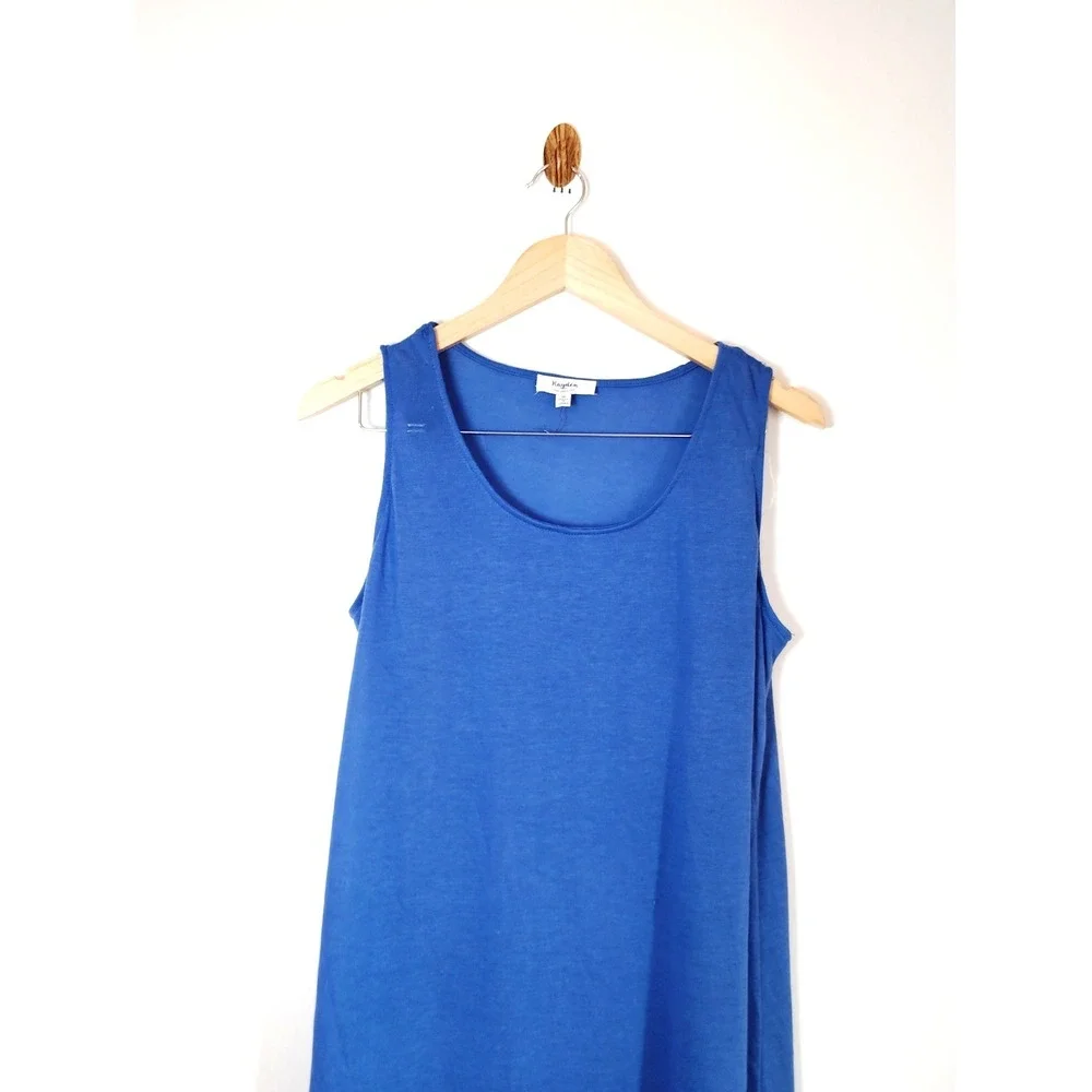 NWOT Hayden Los Angeles Sleeveless Lace Trim‎ Blue Dress Resort Nautical Women M